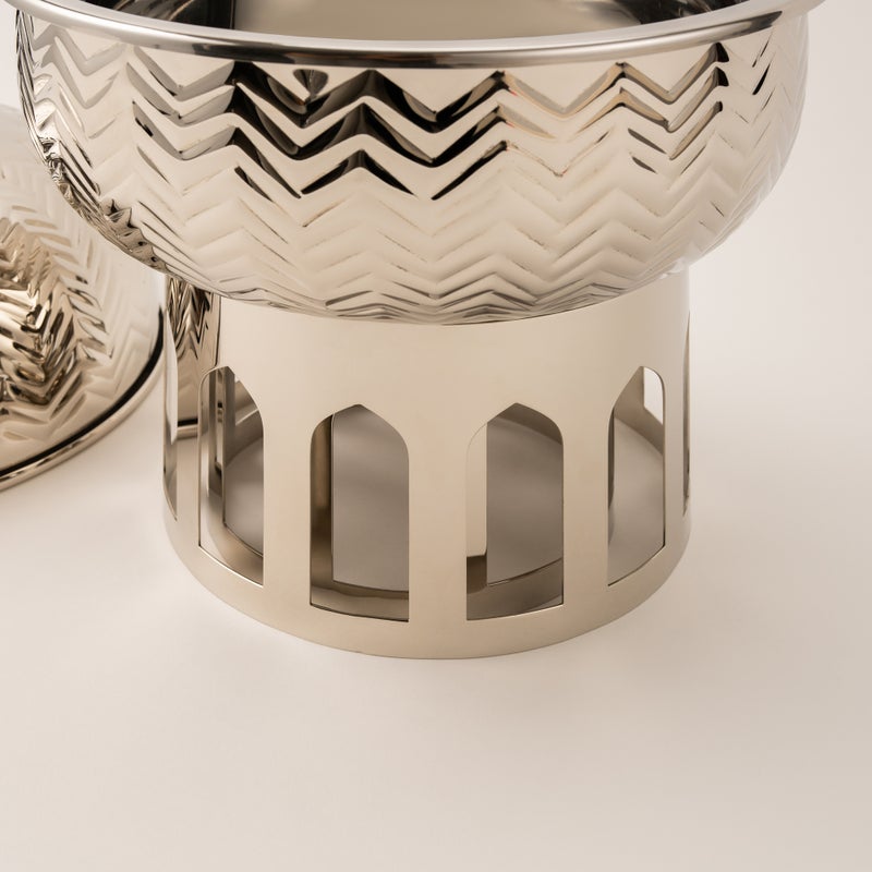 La Mesa silver metal food server with stand 3 L - Image 5