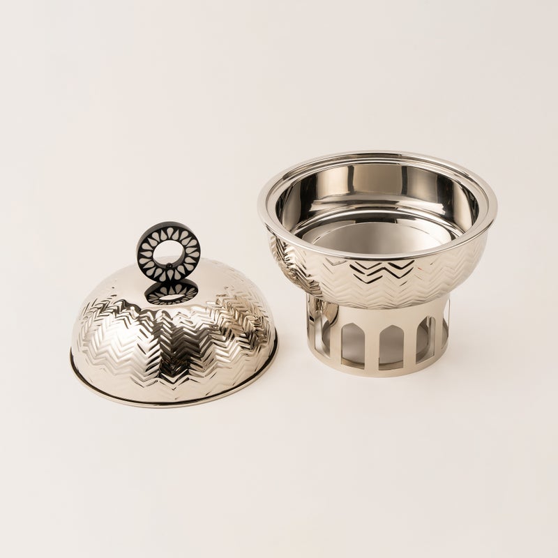 La Mesa silver metal food server with stand 3 L - Image 2