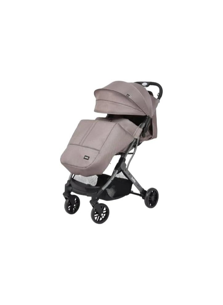 Kidilo K8 Pro F Baby Stroller, Lightweight Travel Stroller with Adjustable Backrest, UPF50+ Protection, Winter Cover, Black (khaki)