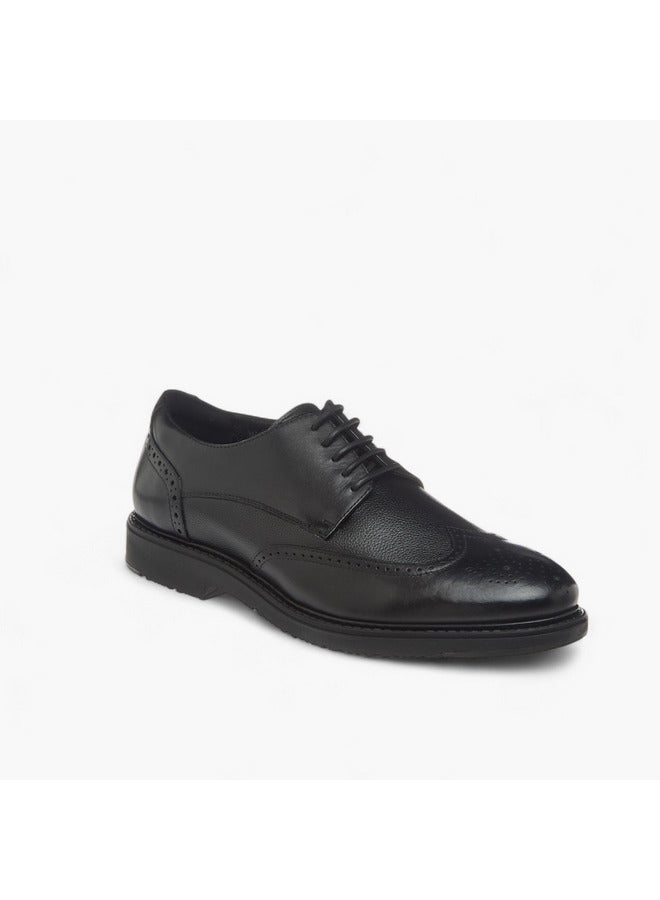 DUCHINI Men's Textured Derby Shoes with Lace-Up Closure  - Image 2