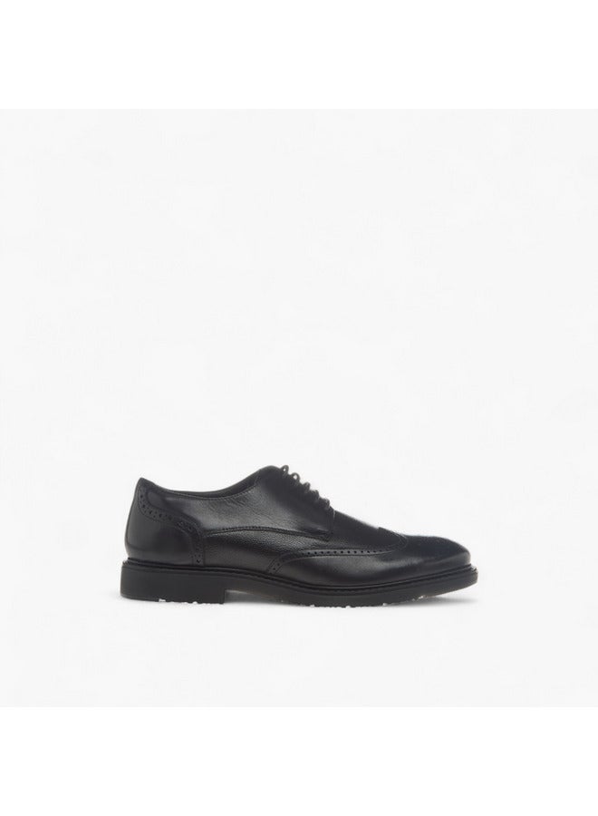 DUCHINI Men's Textured Derby Shoes with Lace-Up Closure  - Image 3