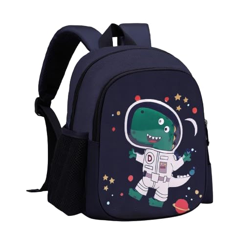 Frantic Waterproof Polyester 26 L 2 Compartment School Backpack With Pencil/Staionery Pouch School Bag Class 1 to 8 Daypack Picnic Bag For School Going Boys & Girls(BK_Blue_Star_Dinosaur_24_B) - Image 1