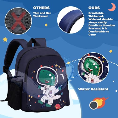 Frantic Waterproof Polyester 26 L 2 Compartment School Backpack With Pencil/Staionery Pouch School Bag Class 1 to 8 Daypack Picnic Bag For School Going Boys & Girls(BK_Blue_Star_Dinosaur_24_B) - Image 5