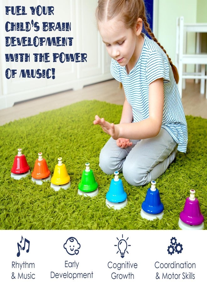 MINIARTIS Desk Bells for Kids | Educational Music Toys for Toddlers 8 Notes Colorful Hand Bells Set | Kids Musical Instrument with 15 Songbook | Great Birthday Gift for Children - Image 3