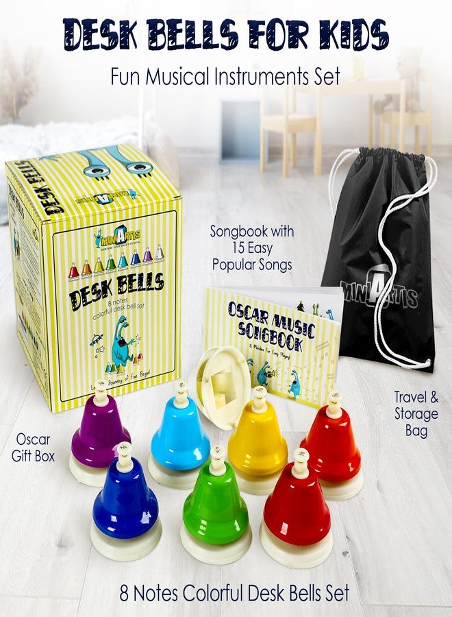 MINIARTIS Desk Bells for Kids | Educational Music Toys for Toddlers 8 Notes Colorful Hand Bells Set | Kids Musical Instrument with 15 Songbook | Great Birthday Gift for Children - Image 2