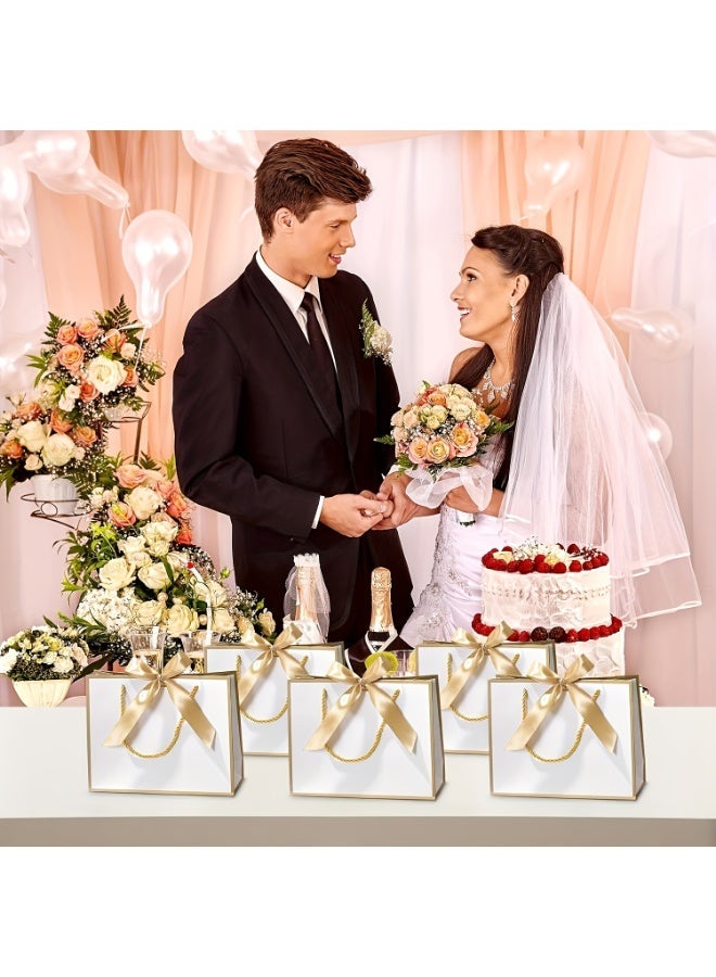 مجموعة من 8 قطع من أكياس الهدايا الورقية والبطاقات - 4 أكياس هدايا مع شرائط + 4 بطاقات تهنئة لأعياد الميلاد وحفلات الزفاف وحفلات الزفاف وحفلات عيد الحب وحفلات رأس السنة الجديدة - Image 3