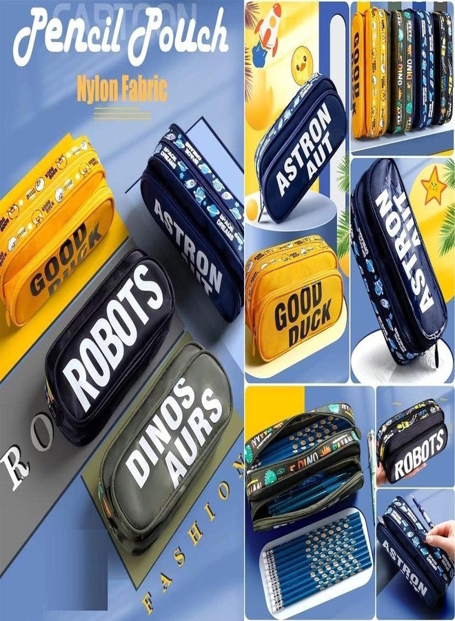 Funspark Pencil Pouch Multi-Purpose Zipper Pouch Case, Travel Pouch Bag, Stationery Organizer Bag, Pen & Pencil Pouch for School & College, Birthday Return Gift for Kids (Robots-Black) - Image 5