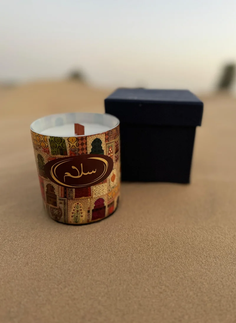 Tohfa Luxe Peace Glass Soy Wax Candle in Gift Box