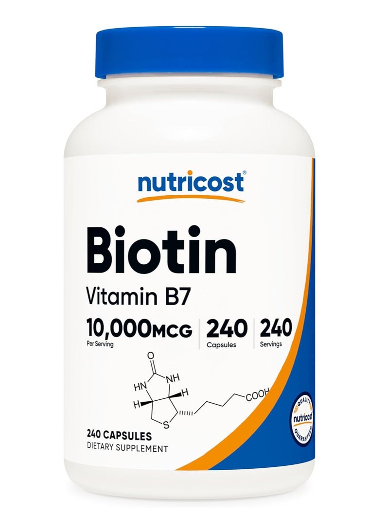 Nutricost Biotin Capsules 10mg 240 Caps - Image 1