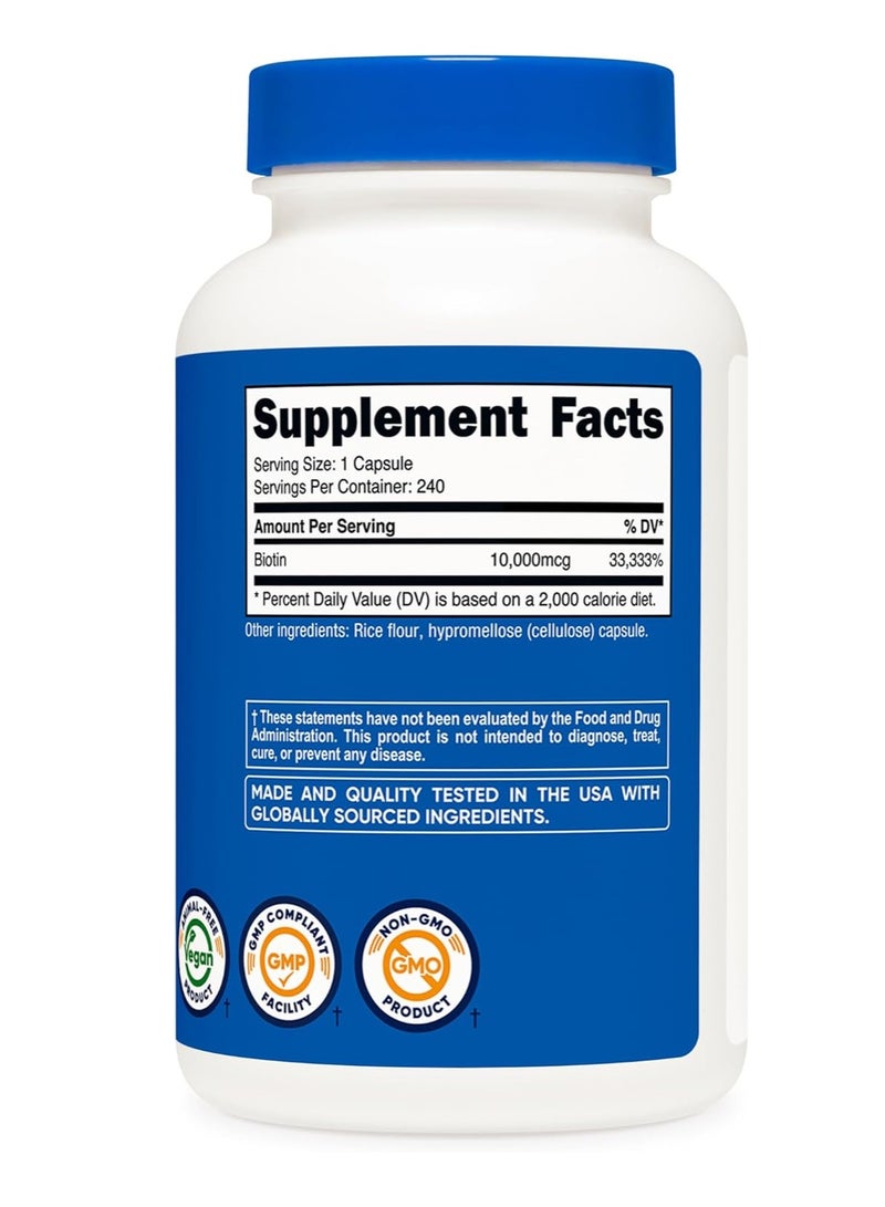 Nutricost Biotin Capsules 10mg 240 Caps - Image 3