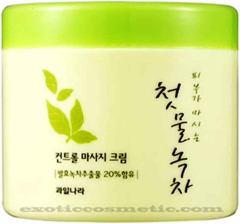 WELCOS The First Green Tea Natural Facial Massage Cream with 20% Fermented Green Tea Extract - Image 1