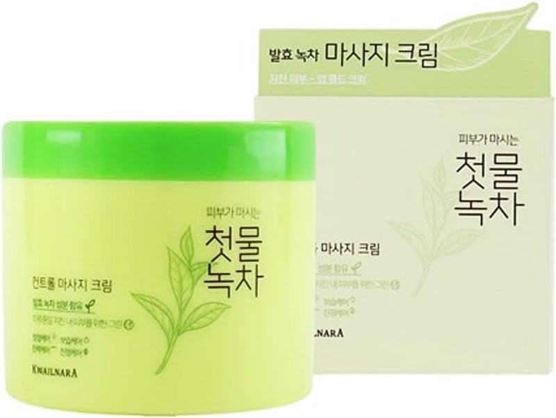 WELCOS The First Green Tea Natural Facial Massage Cream with 20% Fermented Green Tea Extract - Image 4