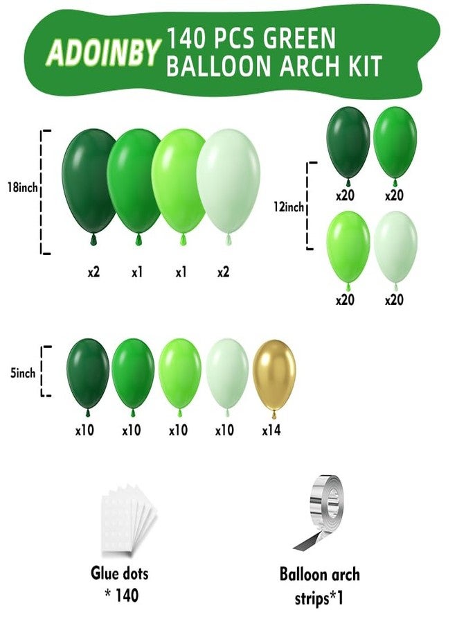 ADOINBY Green Balloons 140PCS - Image 2