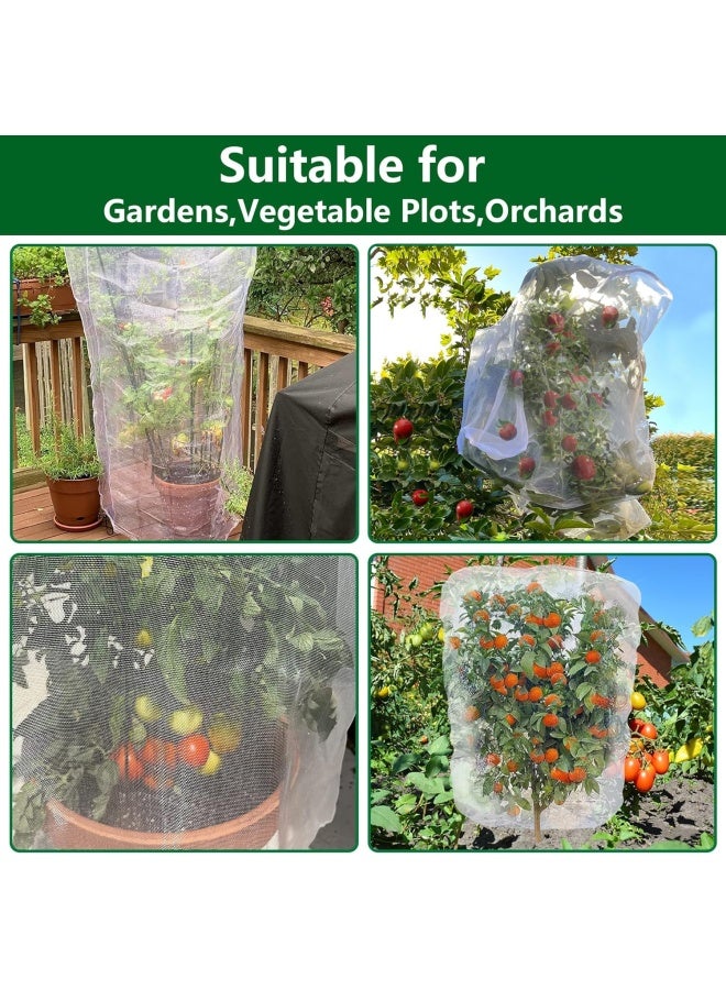 Alpurple  Insect Bird Barrier Netting Mesh with Drawstring - Garden Bug Netting Plant Cover for Protect Plant Fruits Flower from Insect Bird Eating Large 2 PCS - Image 4