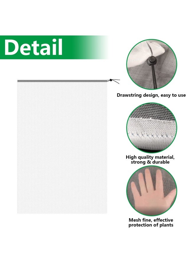 Alpurple  Insect Bird Barrier Netting Mesh with Drawstring - Garden Bug Netting Plant Cover for Protect Plant Fruits Flower from Insect Bird Eating Large 2 PCS - Image 2