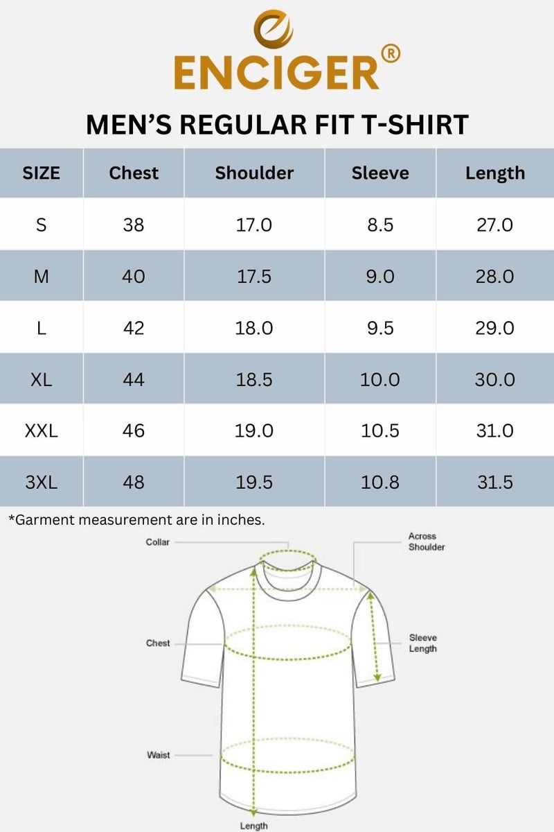 ENCIGER® Men's Regular Fit Plain T-Shirt | Soft Cotton Crew Neck Casual T-Shirt for Men | Half Sleeve Solid Tee (Orange, Small) - Image 4