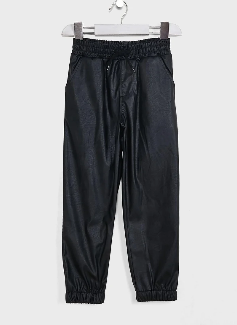 mothercare Black Pu Joggers