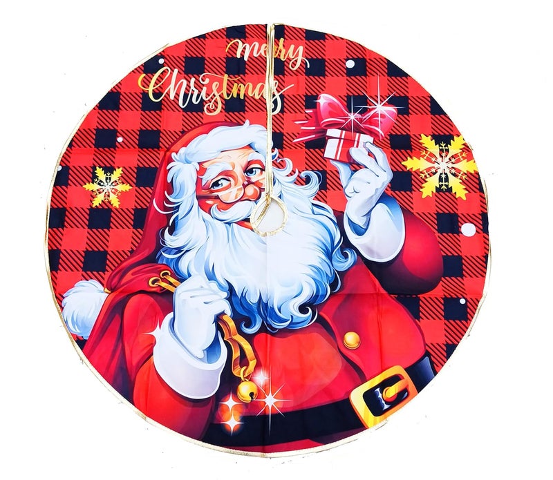 Forty Wings Forty Wings Sata Claus Xmas Christmas Tree Decoration Skirt Christmas Xmas Decorations Items Xmas Christmas Tree Skirt Xmas Tree Foot CoverChristmas Tree Decoration Items Christmas Ornaments - Image 1