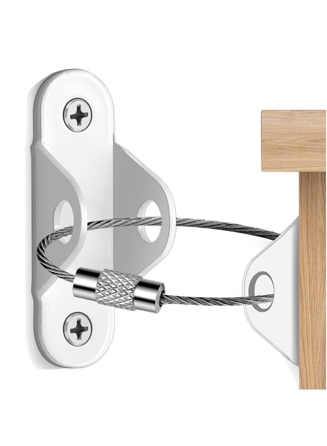 Furniture Anchors (10 Pack) Anti Tip Furniture Straps for Baby Proofing, Furniture Wall Anchor Earthquake Straps for Furniture Dresser Wall Safety Anchor Furniture Fasteners to Wall, White - Image 1