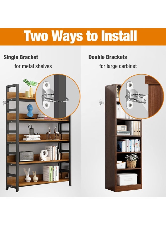 Furniture Anchors (10 Pack) Anti Tip Furniture Straps for Baby Proofing, Furniture Wall Anchor Earthquake Straps for Furniture Dresser Wall Safety Anchor Furniture Fasteners to Wall, White - Image 3