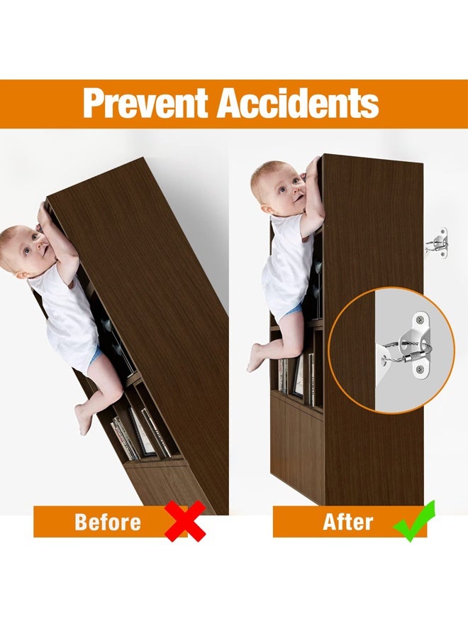 Furniture Anchors (10 Pack) Anti Tip Furniture Straps for Baby Proofing, Furniture Wall Anchor Earthquake Straps for Furniture Dresser Wall Safety Anchor Furniture Fasteners to Wall, White - Image 2