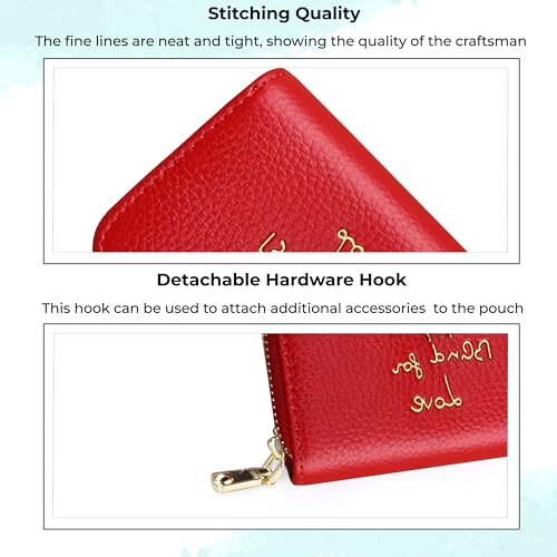 Kraptick Card Holder for Women - Elegant and Versatile Card Case, Credit Cardholder, Card Organizer, Card Pouch (Red) - Image 3
