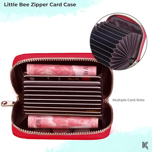 Kraptick Card Holder for Women - Elegant and Versatile Card Case, Credit Cardholder, Card Organizer, Card Pouch (Red) - Image 5