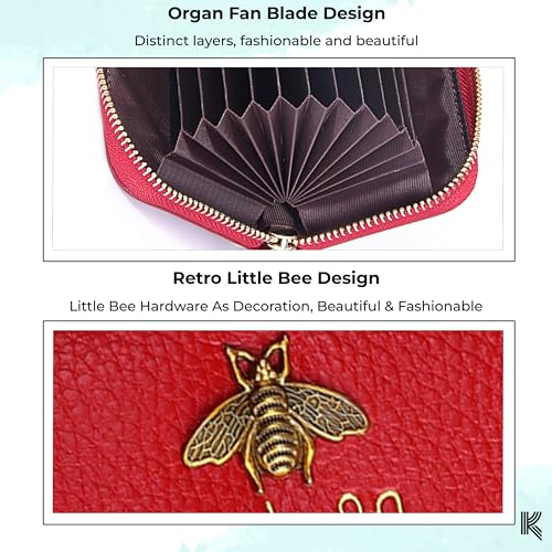 Kraptick Card Holder for Women - Elegant and Versatile Card Case, Credit Cardholder, Card Organizer, Card Pouch (Red) - Image 4