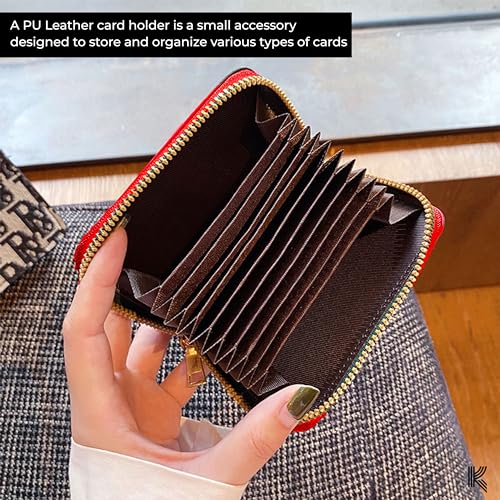 Kraptick Card Holder for Women - Elegant and Versatile Card Case, Credit Cardholder, Card Organizer, Card Pouch (Red) - Image 2
