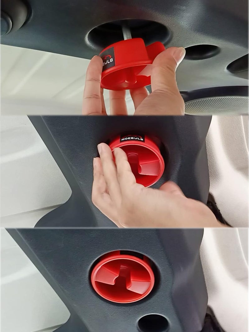 MOEBULB Hardtop Top Hard Panel Mounting Screw Knob 2pcs Compatible with Jeep Wrangler JK 2dr and Unlimited 4dr 2007-2019（Red） - Image 4