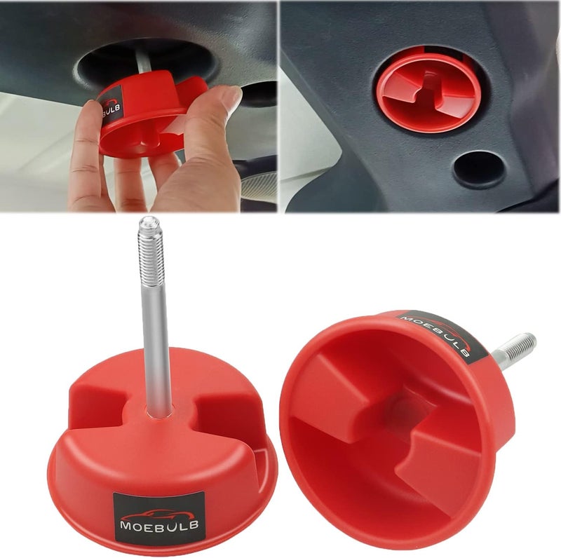 MOEBULB Hardtop Top Hard Panel Mounting Screw Knob 2pcs Compatible with Jeep Wrangler JK 2dr and Unlimited 4dr 2007-2019（Red） - Image 1
