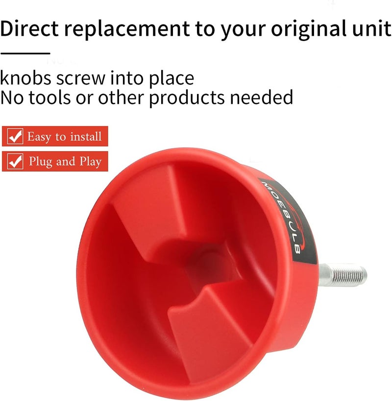 MOEBULB Hardtop Top Hard Panel Mounting Screw Knob 2pcs Compatible with Jeep Wrangler JK 2dr and Unlimited 4dr 2007-2019（Red） - Image 3