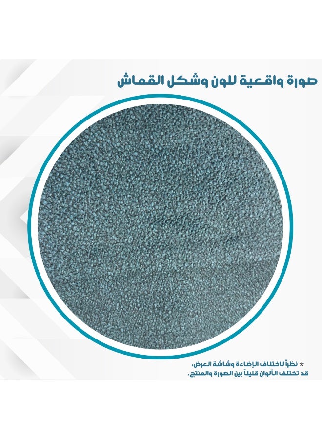 PixelsBeanBag Wide round ottoman in boucle fabric from PixelsBeanBag with wooden legs, for the living room and bedroom, vanity chair - Image 4