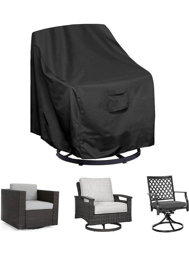 WOMACO Patio Swivel Chair Cover Waterproof Outdoor Tall Swivel Chair Slip Covers Outside Small Large Oversized Wicker Lawn Club Chair Furniture Protector - Image 1