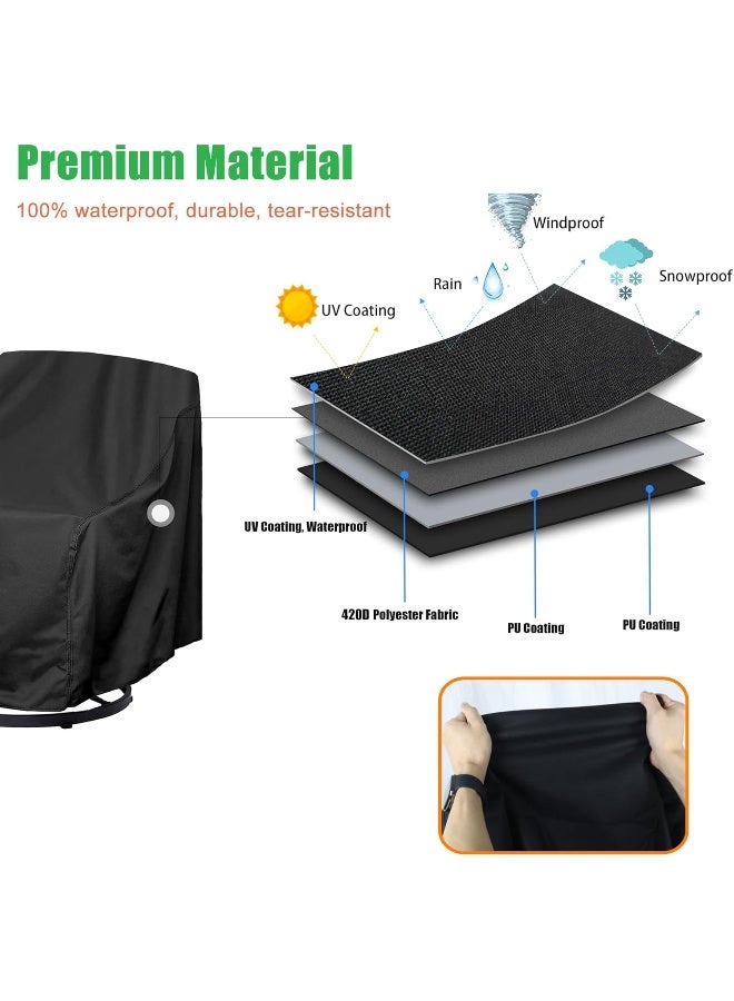 WOMACO Patio Swivel Chair Cover Waterproof Outdoor Tall Swivel Chair Slip Covers Outside Small Large Oversized Wicker Lawn Club Chair Furniture Protector - Image 3