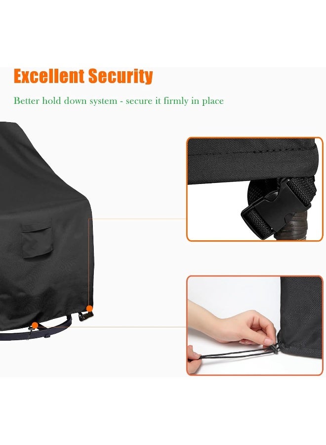 WOMACO Patio Swivel Chair Cover Waterproof Outdoor Tall Swivel Chair Slip Covers Outside Small Large Oversized Wicker Lawn Club Chair Furniture Protector - Image 4
