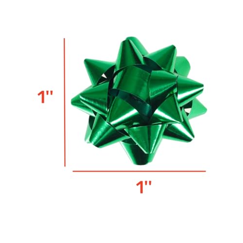 SERSEE 150pcs 1'' Mini Gift Bow, 1inch Tiny Self Adhersive Present Metallic Star Bows Stick on Red Green Gold Silver Blue Pink Holiday Party Craft Birthday Christmas Packaging Wraping Decoration (1in) - Image 3