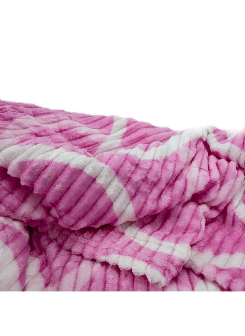 Generic - Fleece Blanket, Pink & White – Soft, Plush, Fluffy, Fuzzy, Warm, Cozy, Thick Fleece Throw Blanket, Flannel Blankets And Throws For Couch, Super Soft Cozy Lightweight Plush Throw Blanket - Image 1