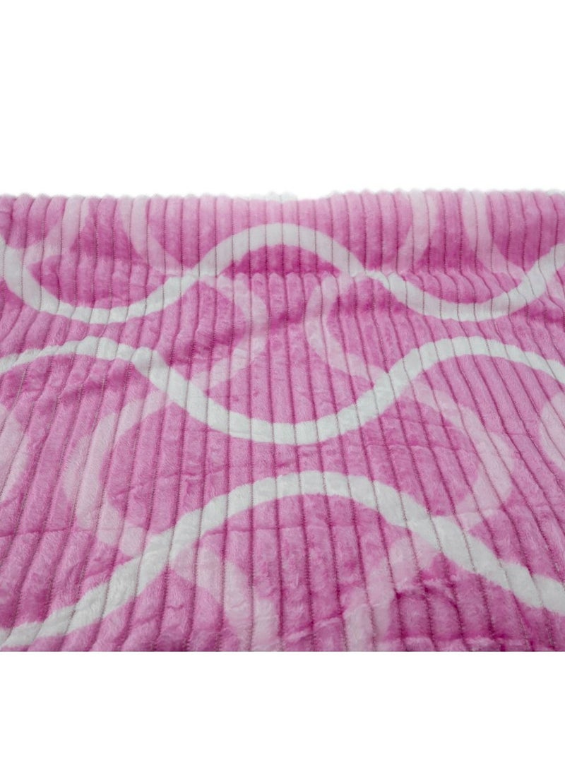 Generic - Fleece Blanket, Pink & White – Soft, Plush, Fluffy, Fuzzy, Warm, Cozy, Thick Fleece Throw Blanket, Flannel Blankets And Throws For Couch, Super Soft Cozy Lightweight Plush Throw Blanket - Image 1