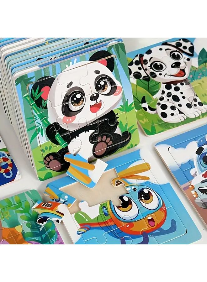 Animal Puzzle Set 6pcs Wooden Educational Toy For Toddlers Motor Skills Development - Image 1