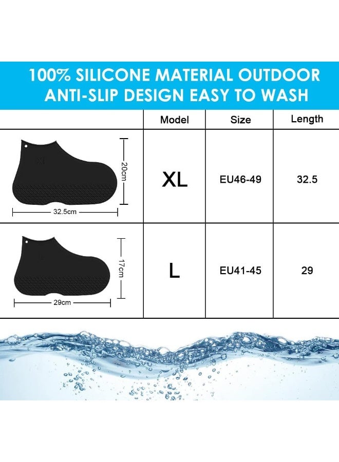 Hydream Silicone Shoe Cover Waterproof, Reusable Boot Shoes Covers with Zipper, Non Slip Rain Snow Bowling Travel Indoor Outdoor Overshoe Rubber Protectors for Men Women Kids Protection Galoshes-1 Pair  - Image 2