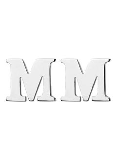 DUNISO Letter M Cufflinks, Personalized Cuff Links Mens Letter CuffLinks, Fashion New Men's Business Formal Occasions Shirt Accessories Silver Cuff Links  - Image 2
