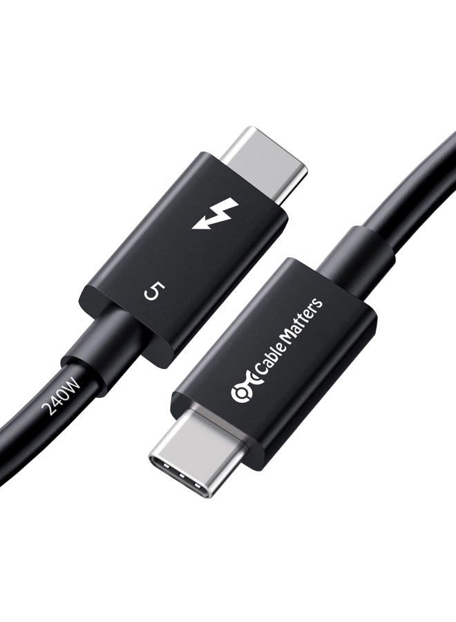 Cable Matters [Intel Certified] 80Gbps Thunderbolt 5 Cable with up to 120Gbps Bandwidth Boost and 240W Charging in Black - 1m / 3.3ft, Compatible with Thunderbolt 4, USB 4 and USB-C - Image 1