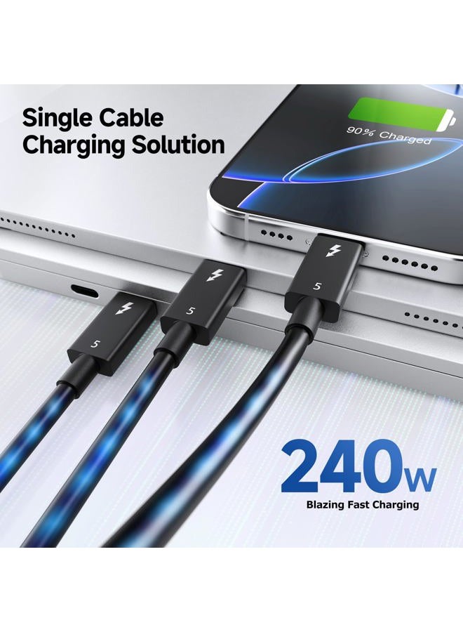 Cable Matters [Intel Certified] 80Gbps Thunderbolt 5 Cable with up to 120Gbps Bandwidth Boost and 240W Charging in Black - 1m / 3.3ft, Compatible with Thunderbolt 4, USB 4 and USB-C - Image 5