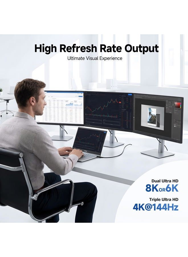 Cable Matters [Intel Certified] 80Gbps Thunderbolt 5 Cable with up to 120Gbps Bandwidth Boost and 240W Charging in Black - 1m / 3.3ft, Compatible with Thunderbolt 4, USB 4 and USB-C - Image 4