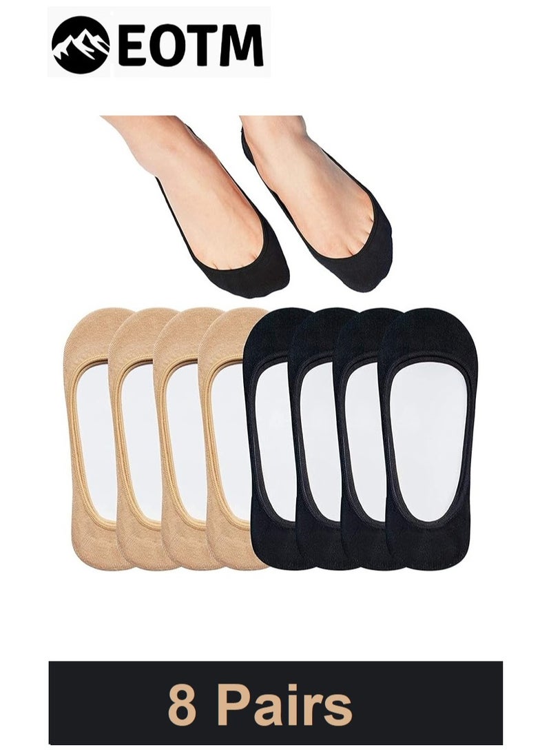 EOTM 8 Pairs Non Slip Invisible Ultra Low Cut No Show Socks For Women  - Image 1