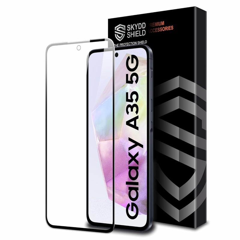 Skyddshield Military-Grade Gorilla Tempered Glass For Samsung Galaxy A35 and Samsung Galaxy A55 (6.6 Inch) With Installation Kit | Edge to Edge Coverage | Black - Image 1