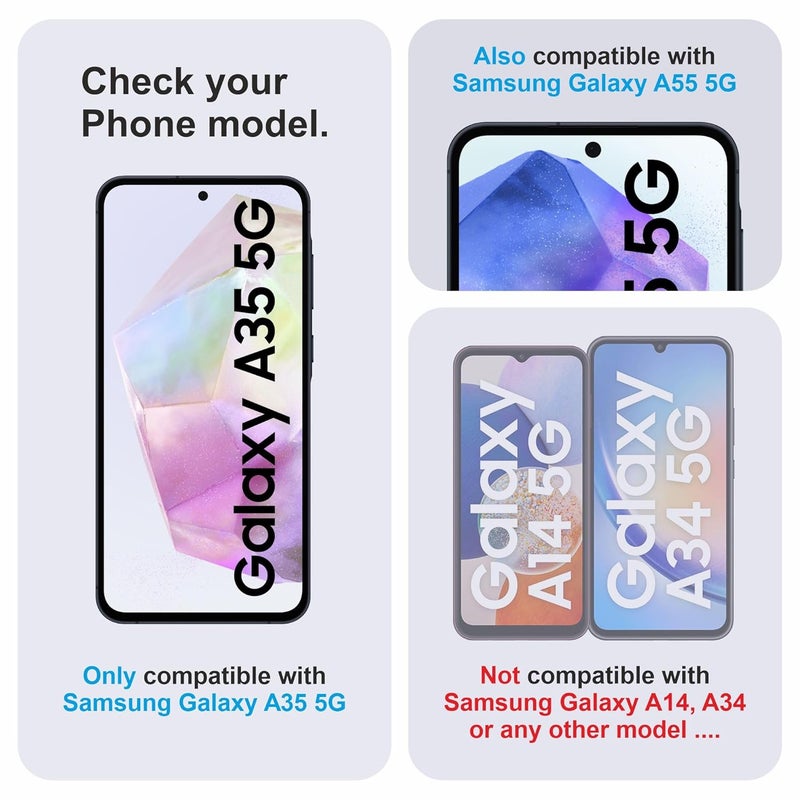 Skyddshield Military-Grade Gorilla Tempered Glass For Samsung Galaxy A35 and Samsung Galaxy A55 (6.6 Inch) With Installation Kit | Edge to Edge Coverage | Black - Image 2