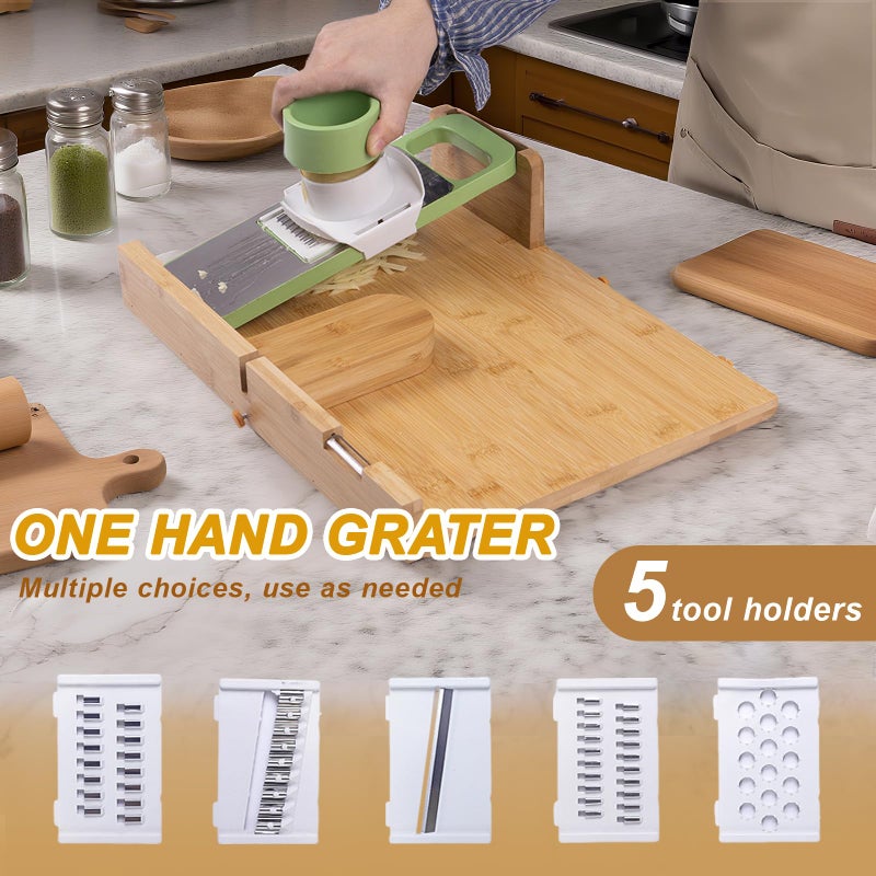 DigNew Adaptive One-Handed Cutting Board,with Bread Stops,Rubber Band Attachment,Steel Spikes,Replaceable Grater,Anti-slip Bottom - Perfect for One-handed Person & Disabled - Image 4
