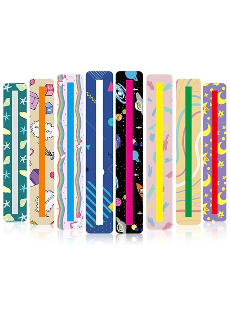 Generic 8 PCS Guided Reading Strips - Vibrant Highlighter Bookmarks for Dyslexia Support, Ideal Classroom Tools for Kids & Educators  - Image 1
